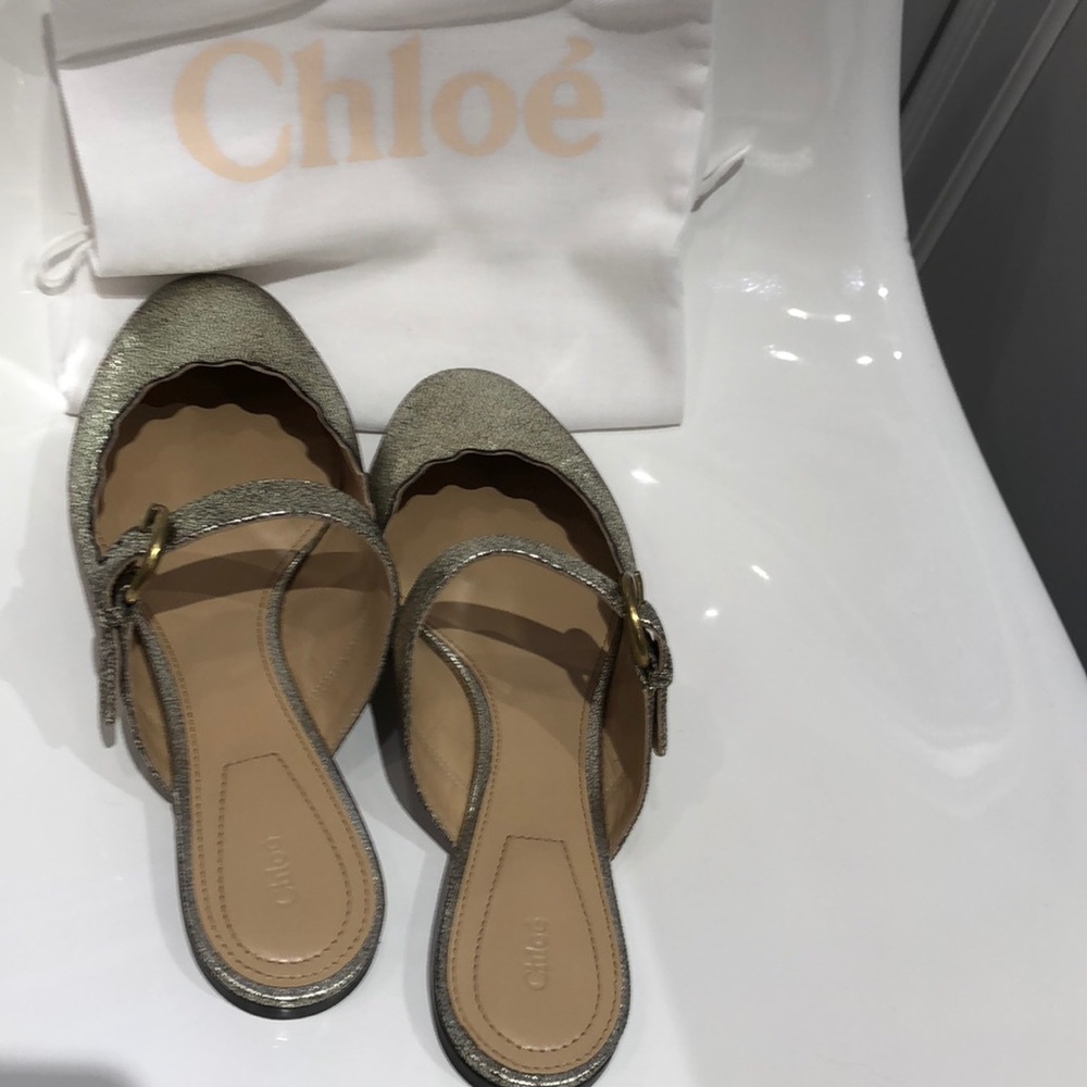 SOLD !!NIB Chloe “Lauren”glitter ballet mules. 8.5 - Picture 5 of 6